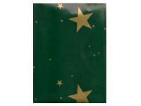 Balící papír 70x100 zelený+ zlaté hvězdy